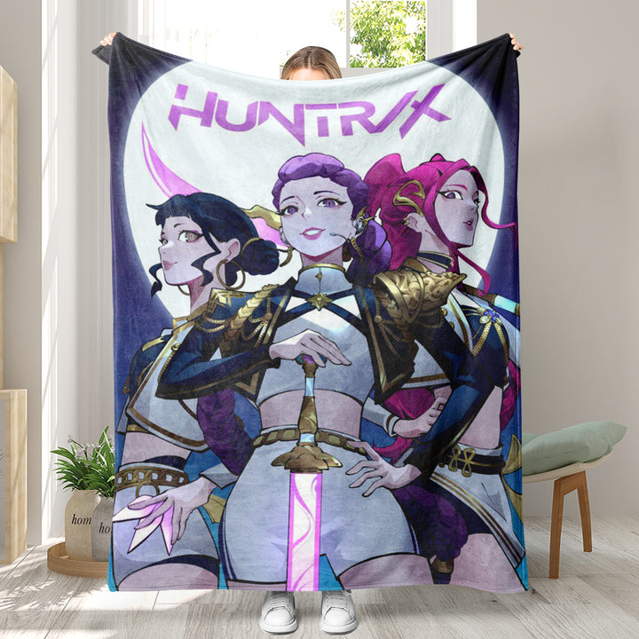 Kpop demon Hunters Throw Blanket soft flannel Blanket