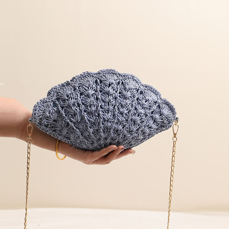 Shell Crossbody Straw Bag Beach Vacation Bag