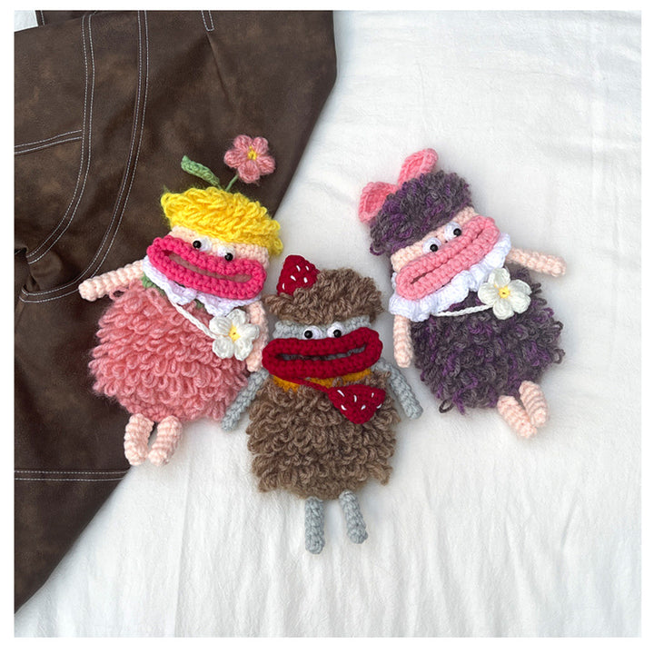 Hand-Crocheted Big Mouth Monster crossbody Bag