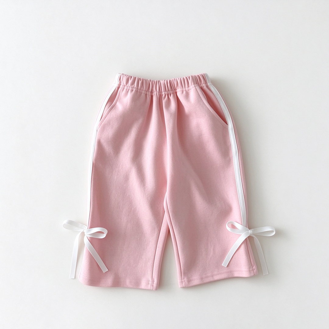 Girls Bows Tied Pullover Sweatshirt and Pants Set Personalized Name Tracksuit