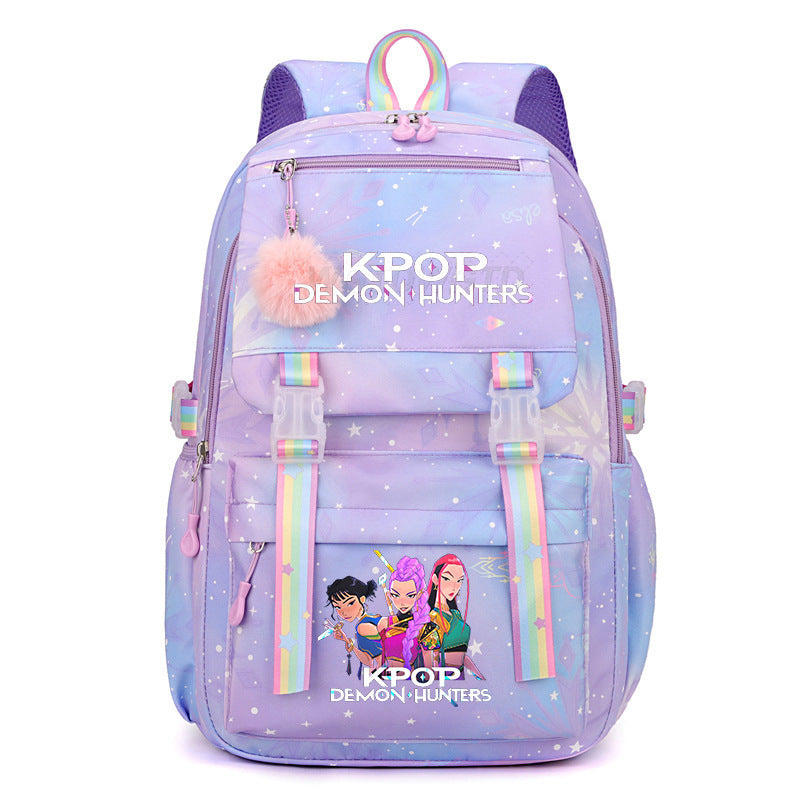 KDH K-pop inspired large-capacity student backpacks-purple