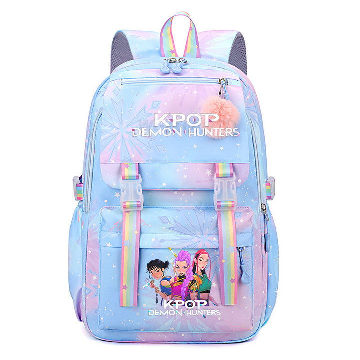 KDH K-pop inspired large-capacity student backpacks-blue