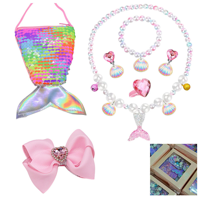 Girls' Mermaid Necklace Jewelry Set gift for friend