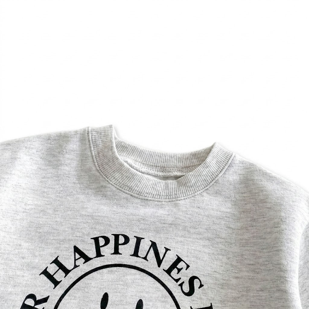 Baby Boys Letter Smile Print Long-Sleeved Sweater Pants Suit