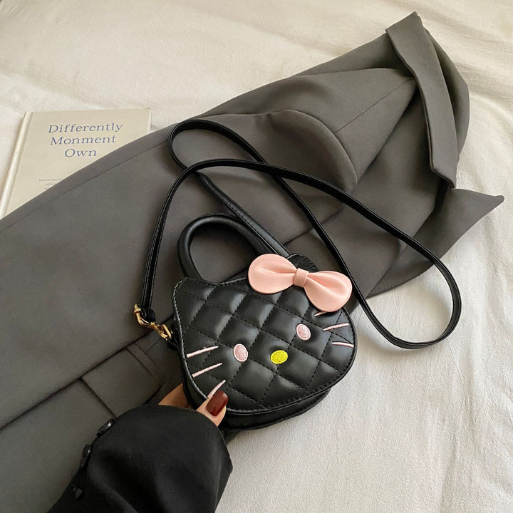 Embroidered Kitten & Bowknot Mini Handbag for Girls