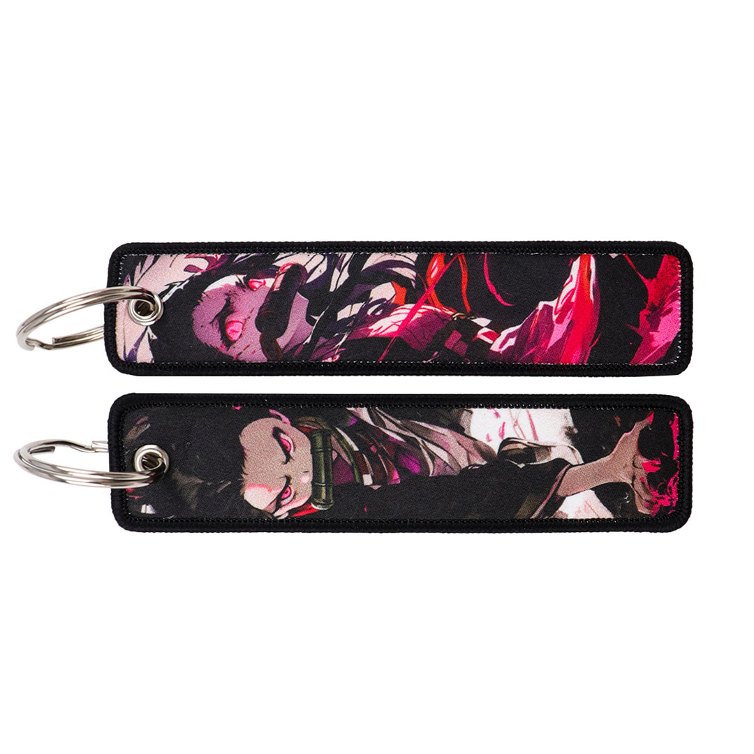 Demon Slayer Woven Label Fabrics keychain bag pendant