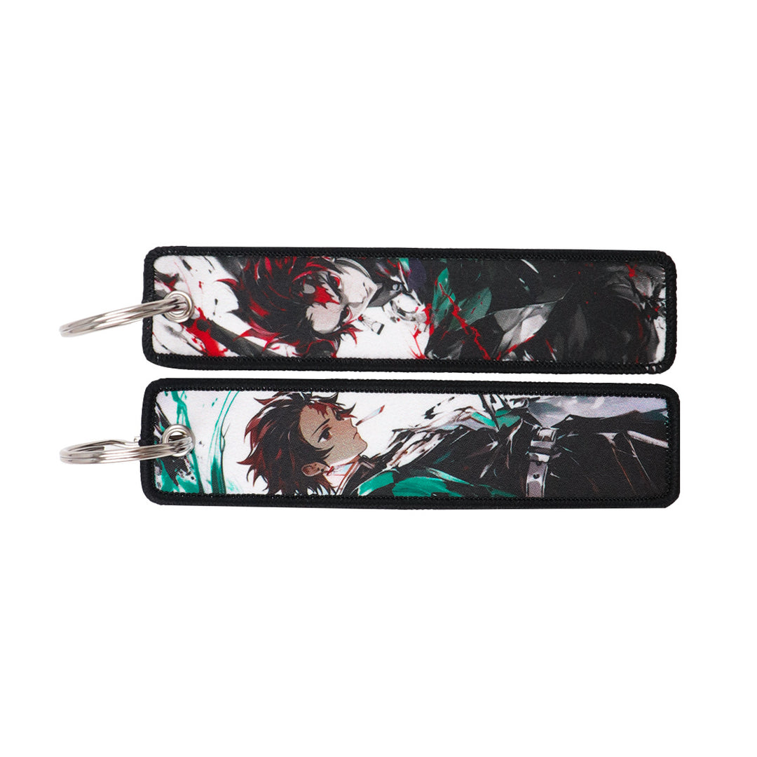 Demon Slayer Woven Label Fabrics keychain bag pendant