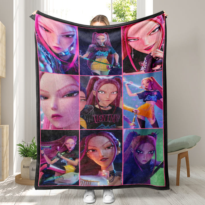 Kpop demon Hunters Throw Blanket soft flannel Blanket