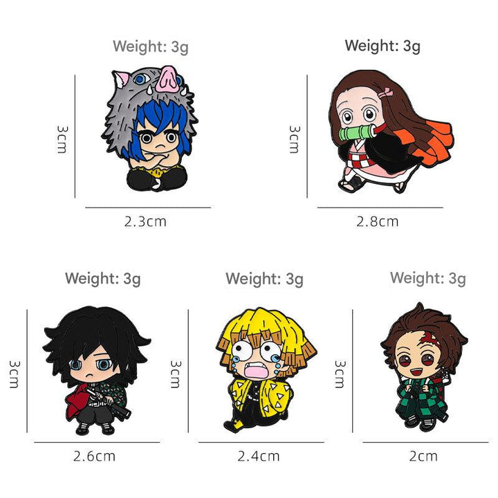 Demon Slayer: Kimetsu no Yaiba characters brooch badge
