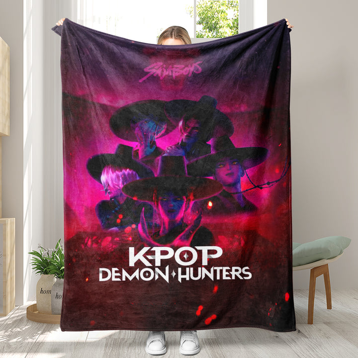 Kpop demon Hunters Throw Blanket soft flannel Blanket