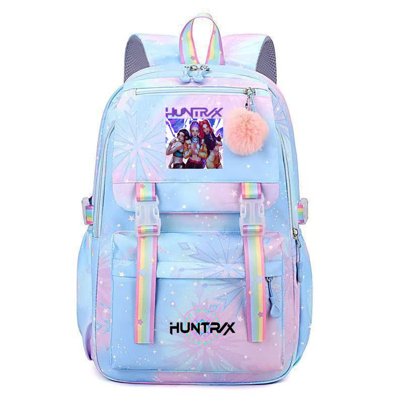 KDH K-pop inspired large-capacity student backpacks-blue