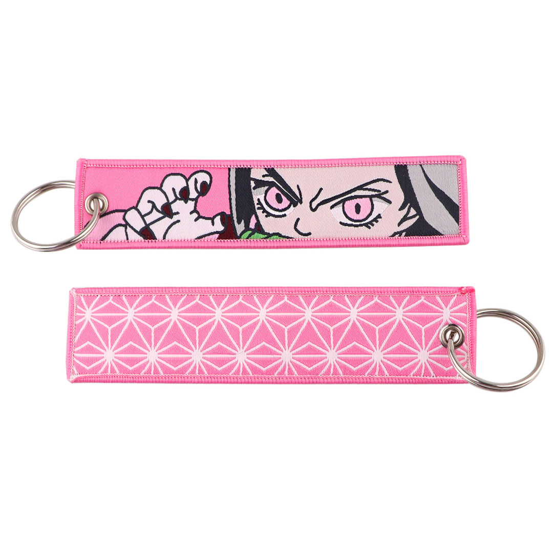 Demon Slayer Woven Label Fabrics keychain bag pendant