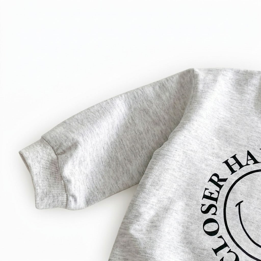 Baby Boys Letter Smile Print Long-Sleeved Sweater Pants Suit