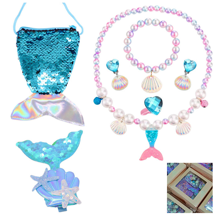 Girls' Mermaid Necklace Jewelry Set gift for friend