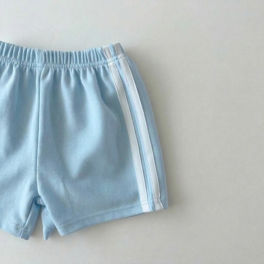 Kids Retro Sweatshirt Shorts Set with Side Stripes