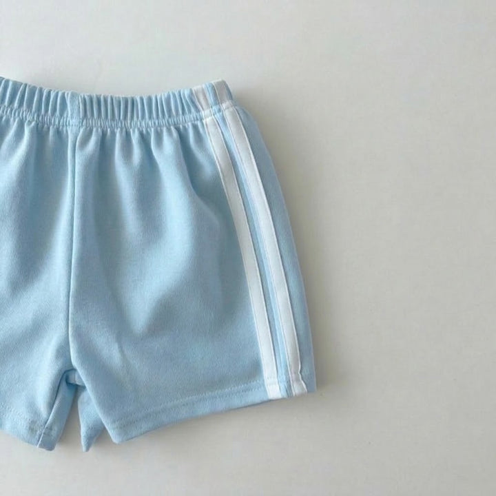 Kids Retro Sweatshirt Shorts Set with Side Stripes