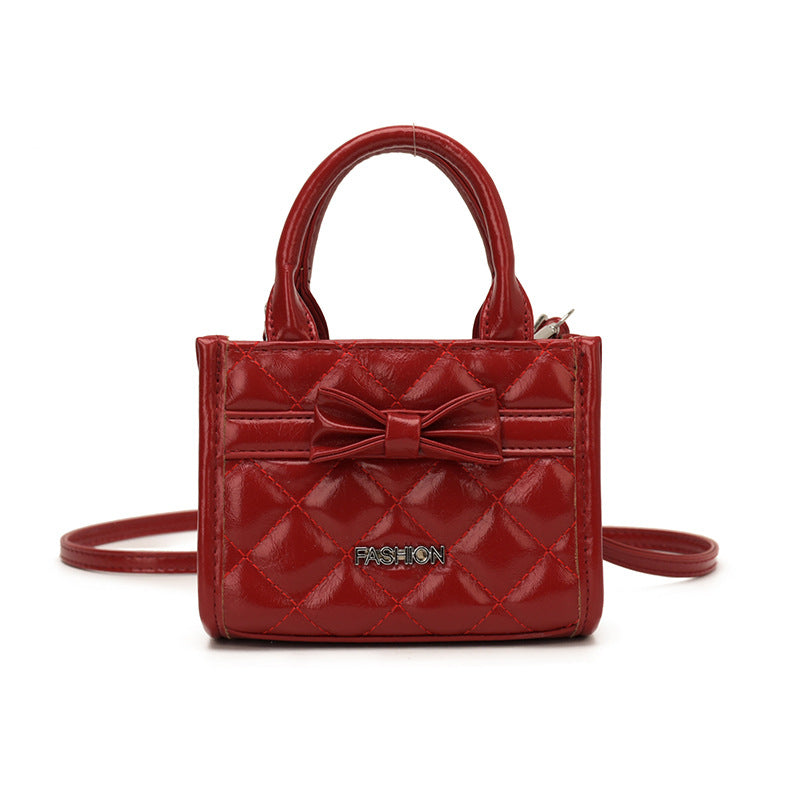 Quilted Bow Mini Handbag Crossbody Bag