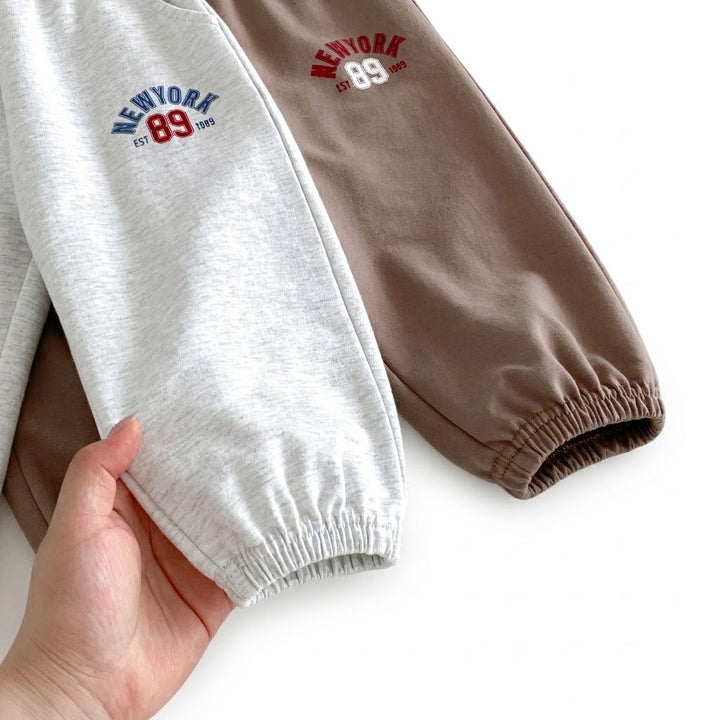 Kids New York 89 Letter Print Long Sleeve Sweatshirt and Pants Set