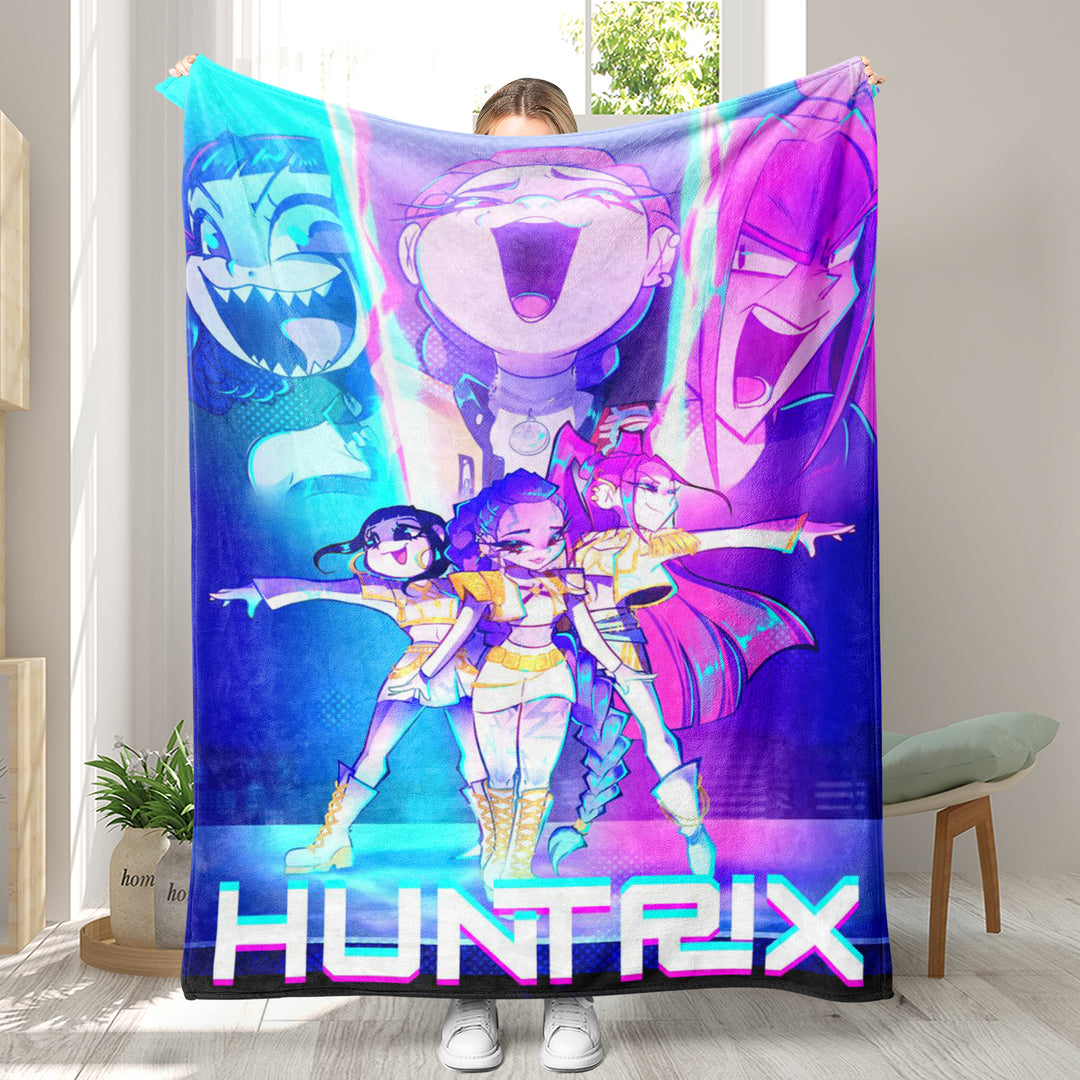 Kpop demon Hunters Throw Blanket soft flannel Blanket