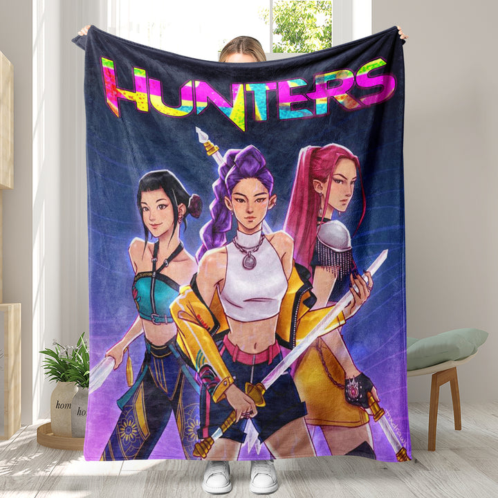 Kpop demon Hunters Throw Blanket soft flannel Blanket