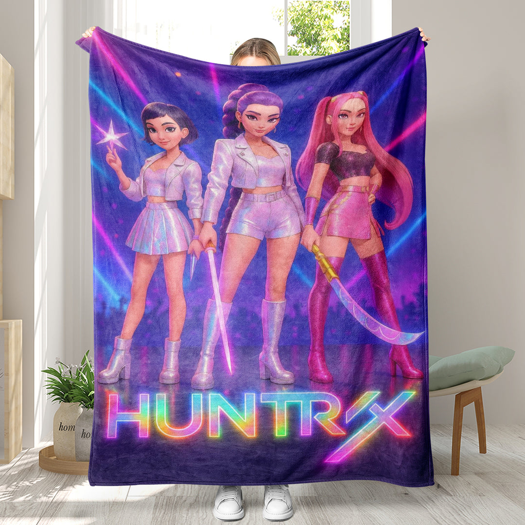 Kpop demon Hunters Throw Blanket soft flannel Blanket