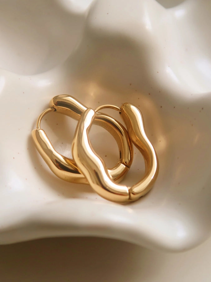 Irregular Oval Hoop Earring for women