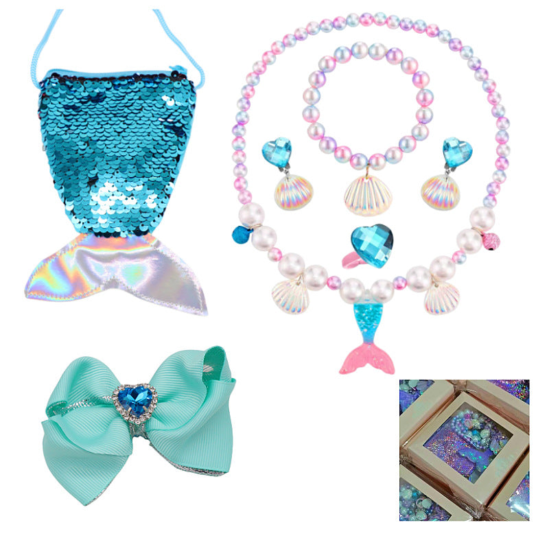 Girls' Mermaid Necklace Jewelry Set gift for friend