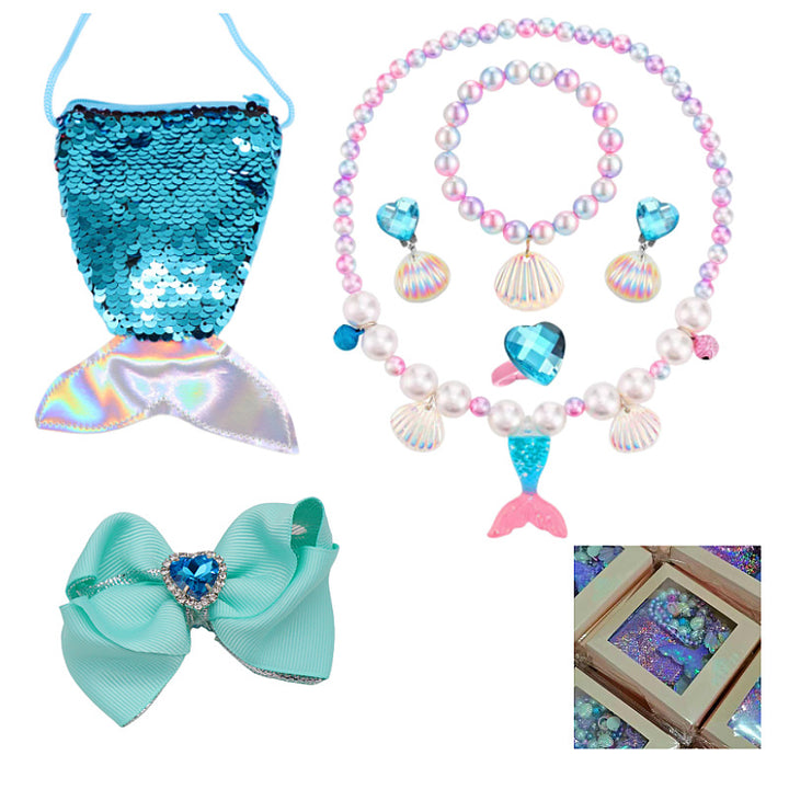 Girls' Mermaid Necklace Jewelry Set gift for friend