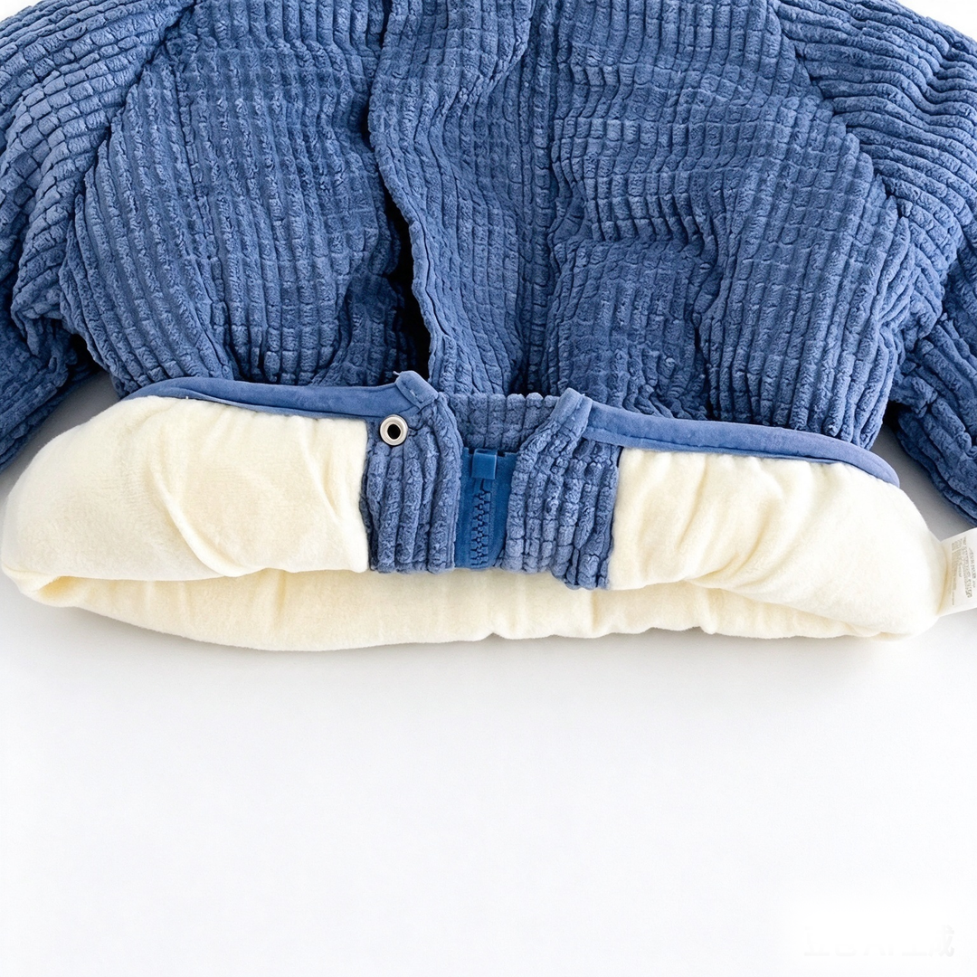 Baby Corduroy Bear Ear Hooded Quilted Jacket Coat
