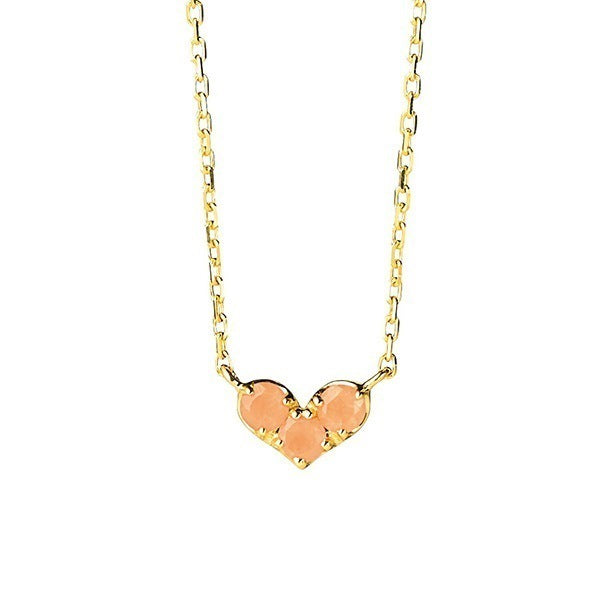 Valentine's Heart diamond gemstone necklace Birthstone Necklace