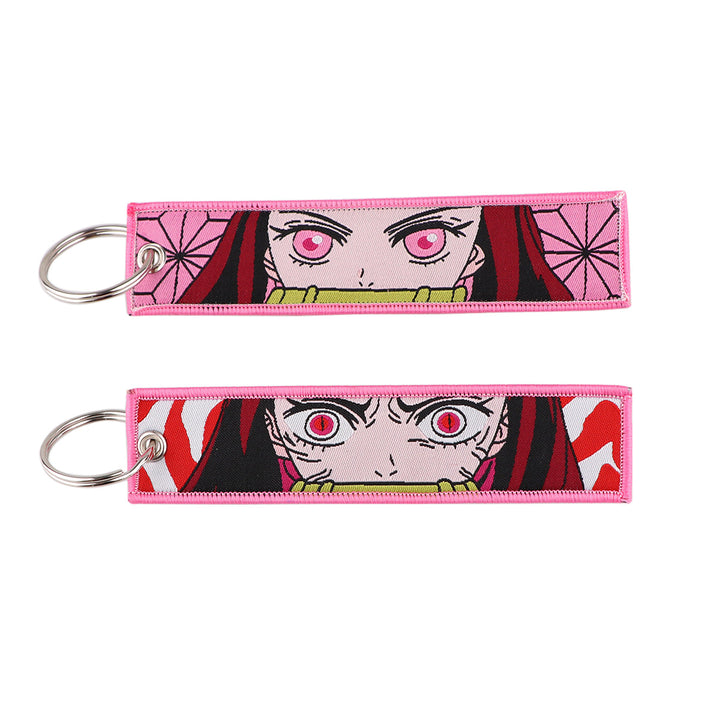 Demon Slayer Woven Label Fabrics keychain bag pendant