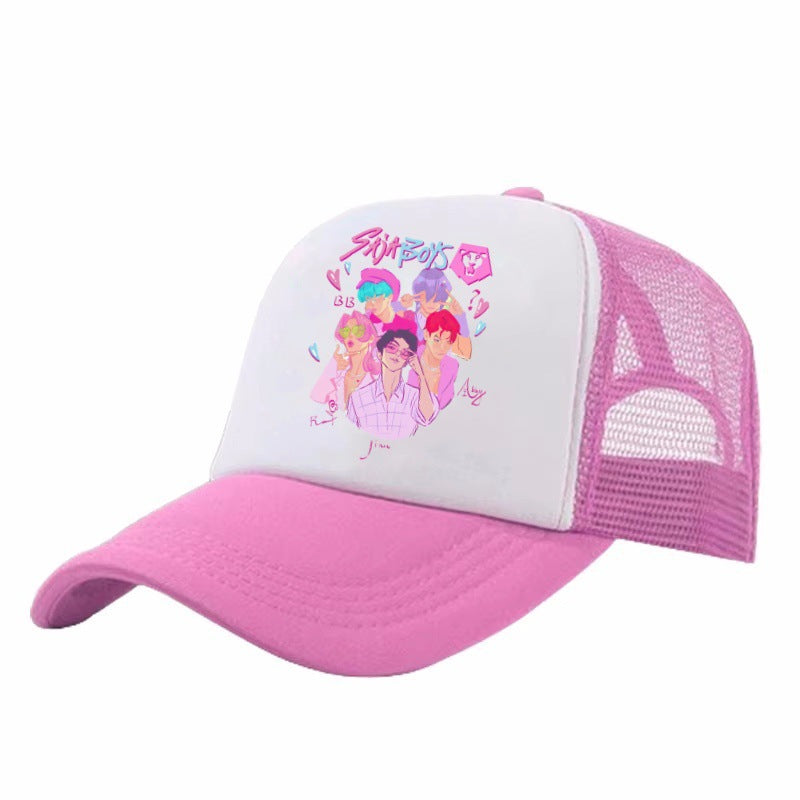 KDH K-pop inspired printed Mesh baseball cap for kids
