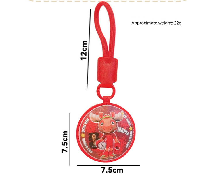2026 World Cup mascot leather keychain bag charm