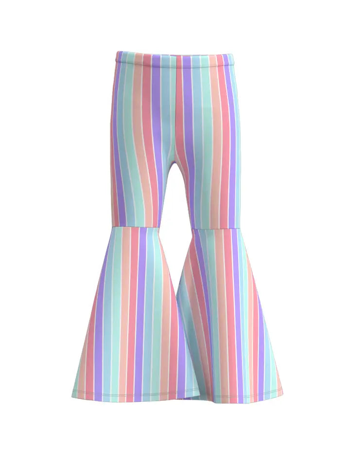 Girls' rainbow stripe  Bell Bottom Pant flare bottom pant