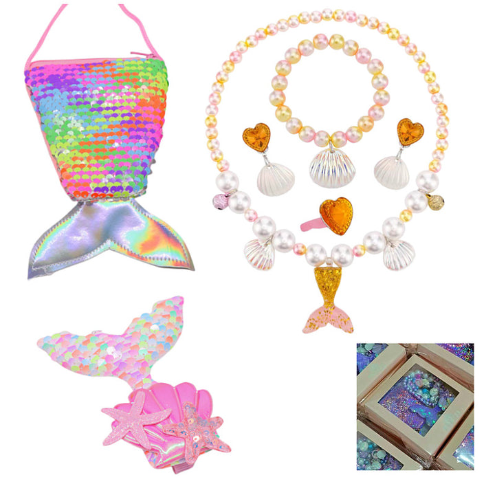 Girls' Mermaid Necklace Jewelry Set gift for friend