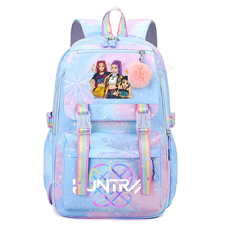 KDH K-pop inspired large-capacity student backpacks-blue