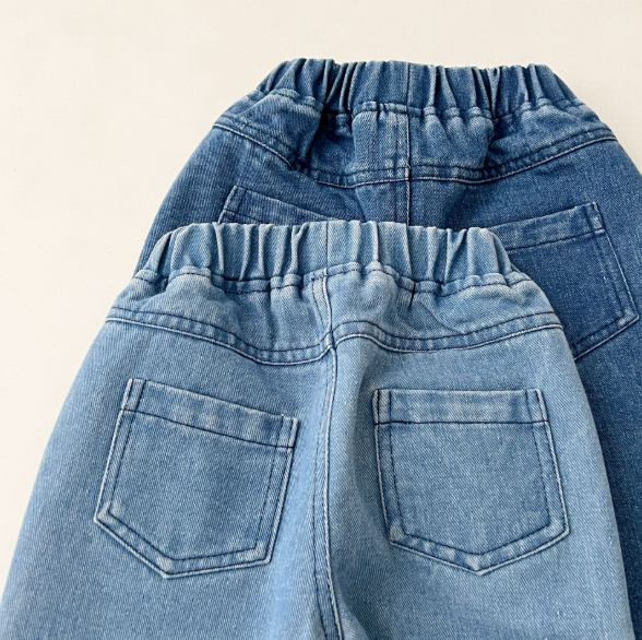 Kids Denim Button-Down Long Sleeve Shirt Top &amp; Jeans Pants Outfits