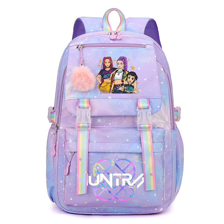 KDH K-pop inspired large-capacity student backpacks-purple