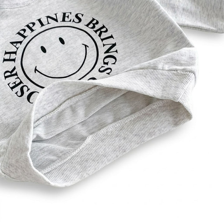Baby Boys Letter Smile Print Long-Sleeved Sweater Pants Suit