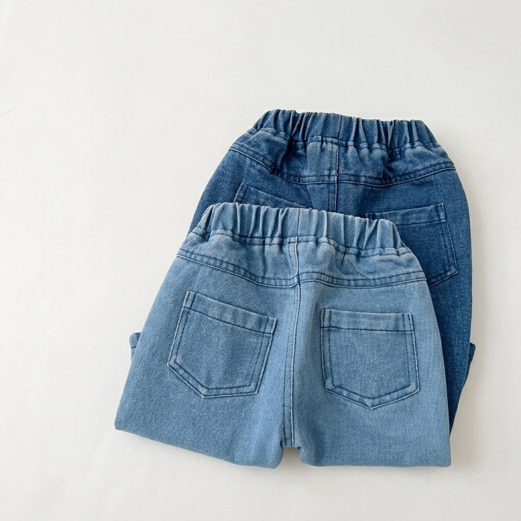 Kids Denim Button-Down Long Sleeve Shirt Top &amp; Jeans Pants Outfits