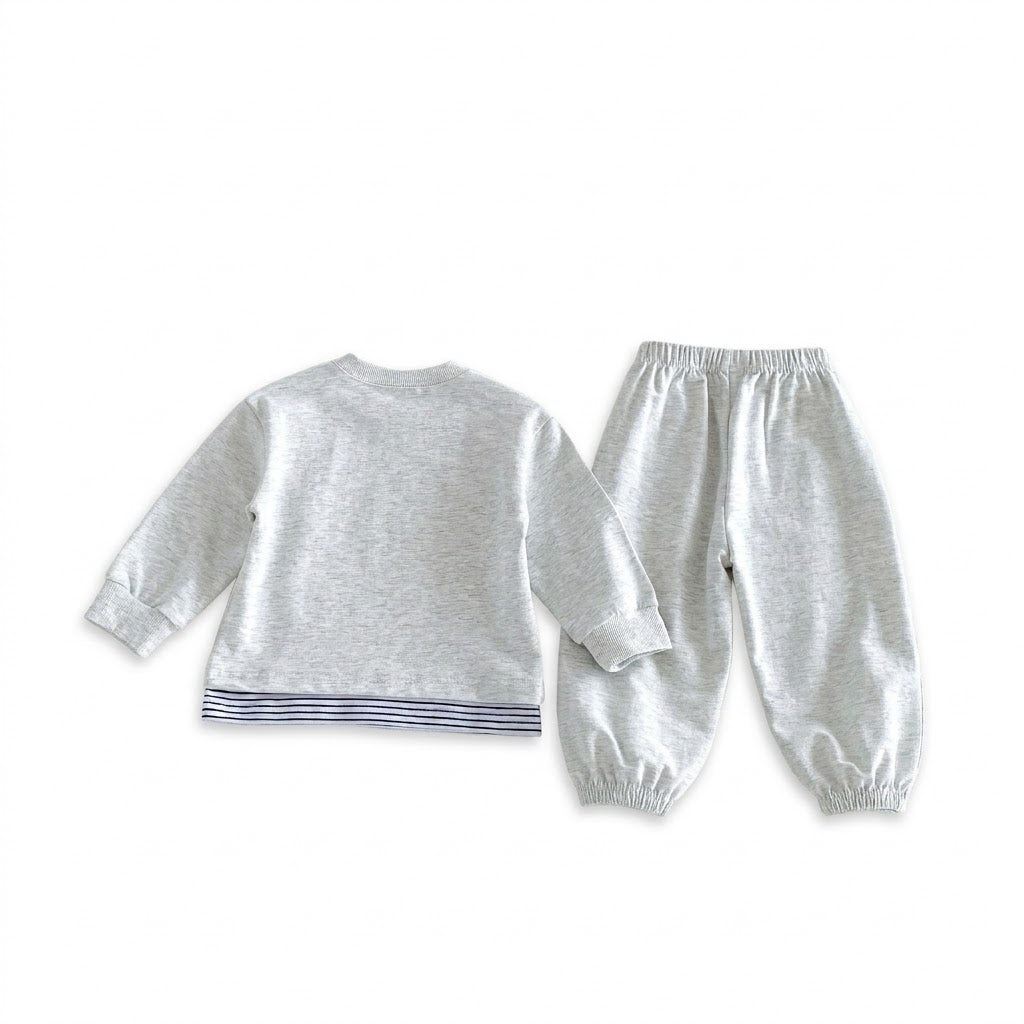 Kids New York 89 Letter Print Long Sleeve Sweatshirt and Pants Set
