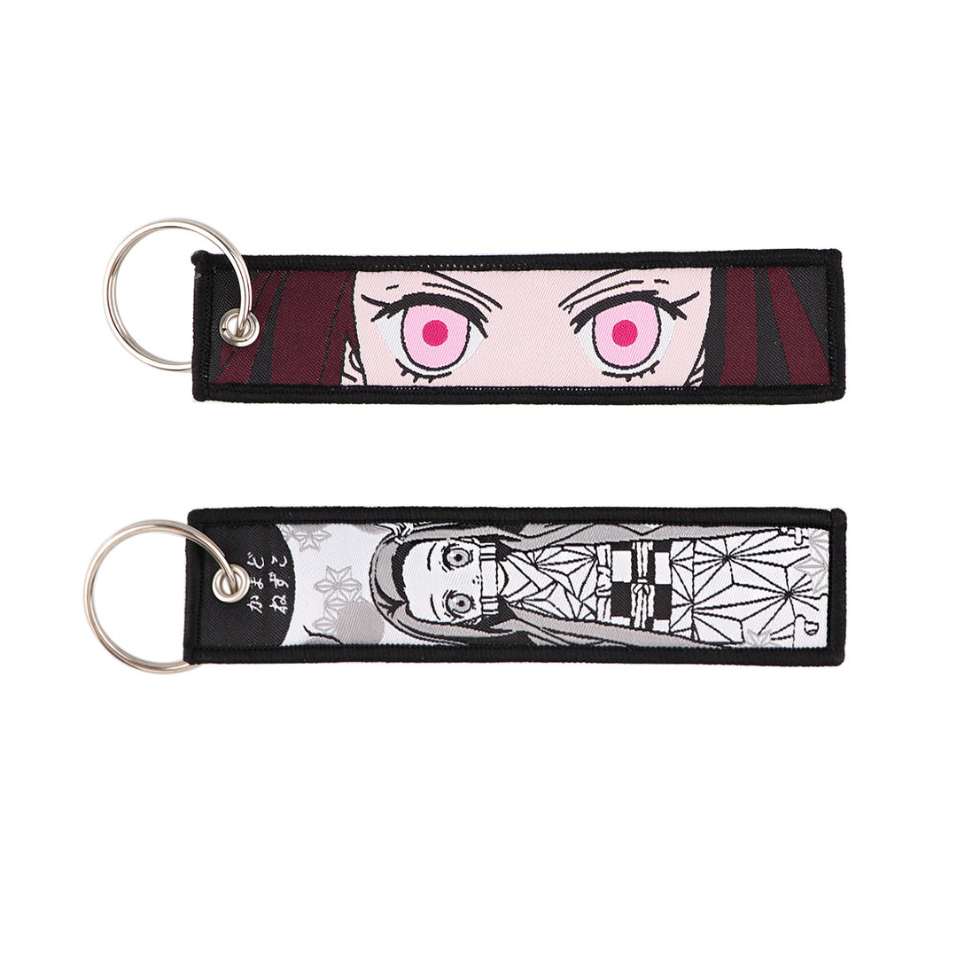 Demon Slayer Woven Label Fabrics keychain bag pendant