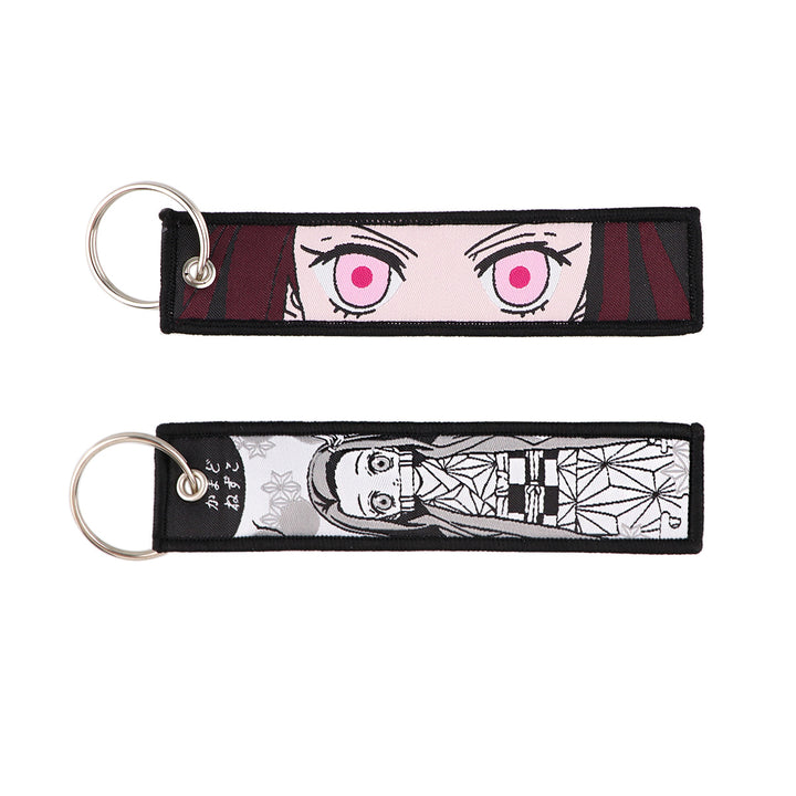 Demon Slayer Woven Label Fabrics keychain bag pendant