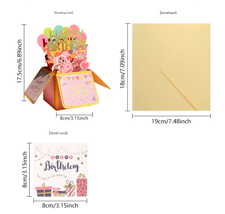 3D birthday box greeting card happy birthday card