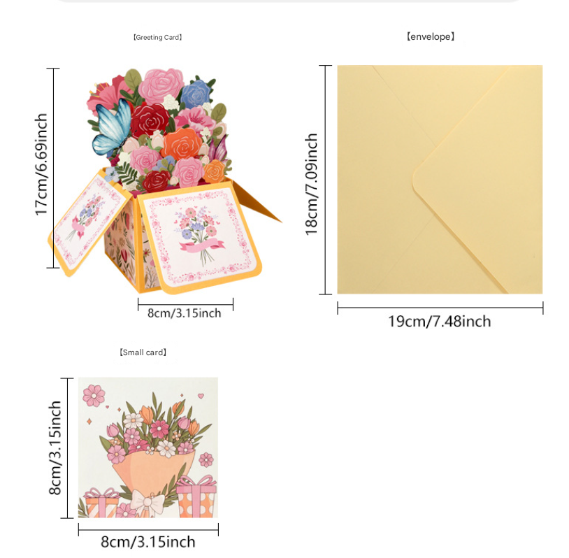 3D DIY gift box greeting card for teachers Mother's Day