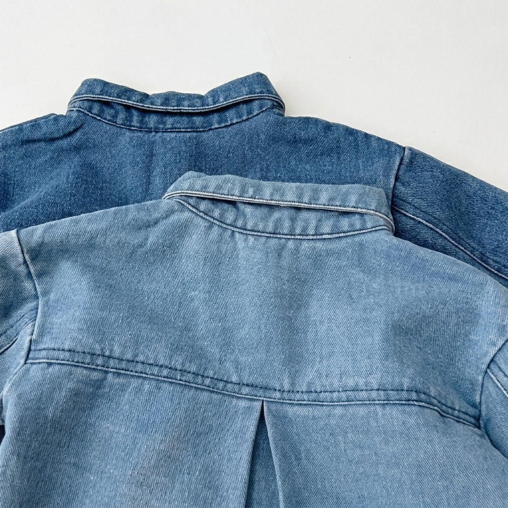 Kids Denim Button-Down Long Sleeve Shirt Top &amp; Jeans Pants Outfits