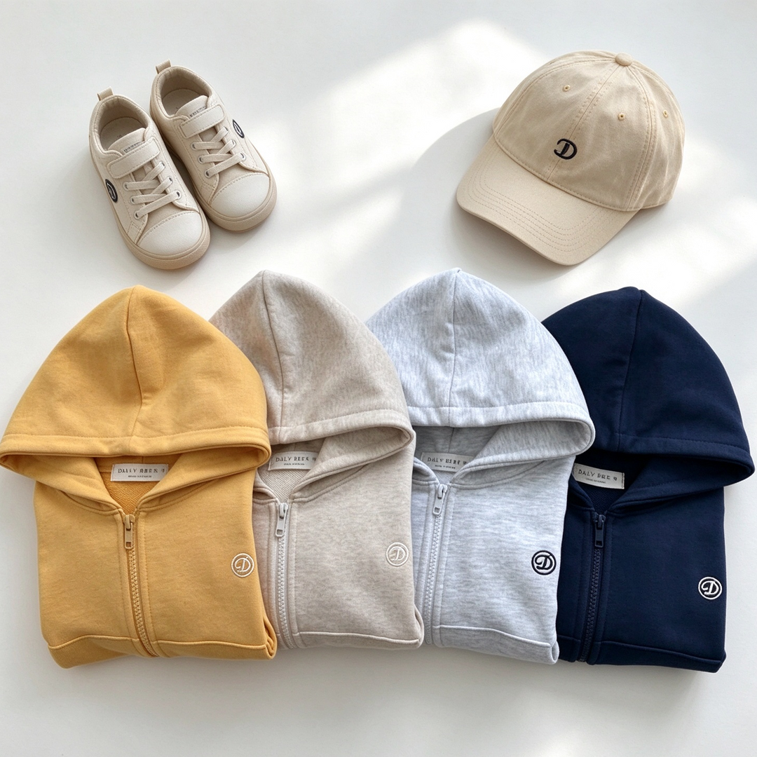 Zip-Up Hoodie Jacket &amp; Sweatpant 2PCS Set for Boys and Girls