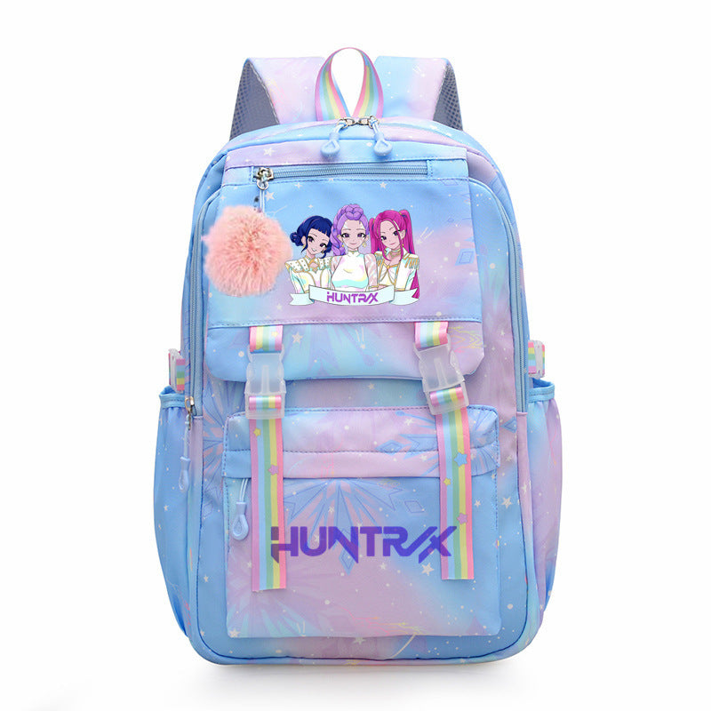KDH K-pop inspired large-capacity student backpacks-blue