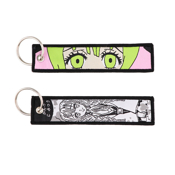 Demon Slayer Woven Label Fabrics keychain bag pendant
