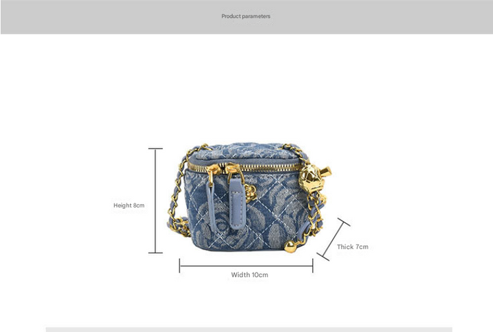 Camellia Flower Gold Ball Chain Crossbody Bag Lipstick Bag